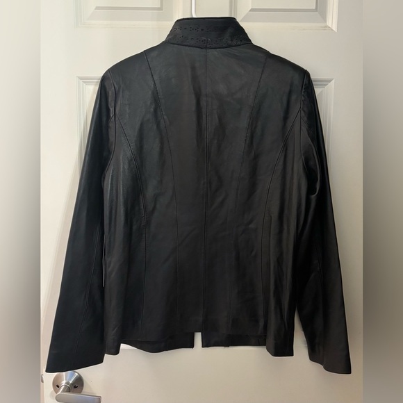 NWT Tribal Fashion Boho Genuine Leather Jacket, Black, Size 12 - Picture 6 of 10